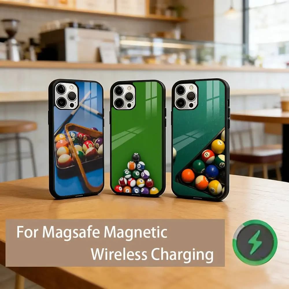 Snooker Aesthetic Phone Case For iPhone17,16,15,14,13,12,11 Plus,Pro Magnetic For Magsafe Wireless Charging