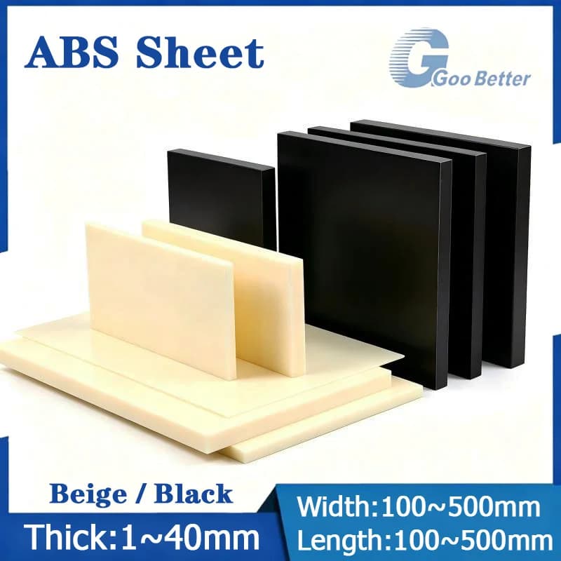 Black / Beige ABS Plastic Sheets Plates CNC  DIY Model Making Material 1mm 2mm 3mm 4mm 5mm 6mm 8mm 10mm 12mm 15mm 20mm 25mm-40mm