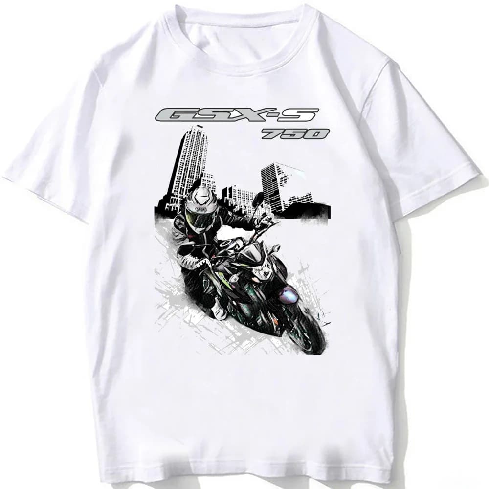 Suz GSX-S 750 Skull Adventure Riding T Shirt Hip Hop Unisex Men Short Sleeve Mans Rider Motorcycle Sport T-Shirt Boy Casual Tees