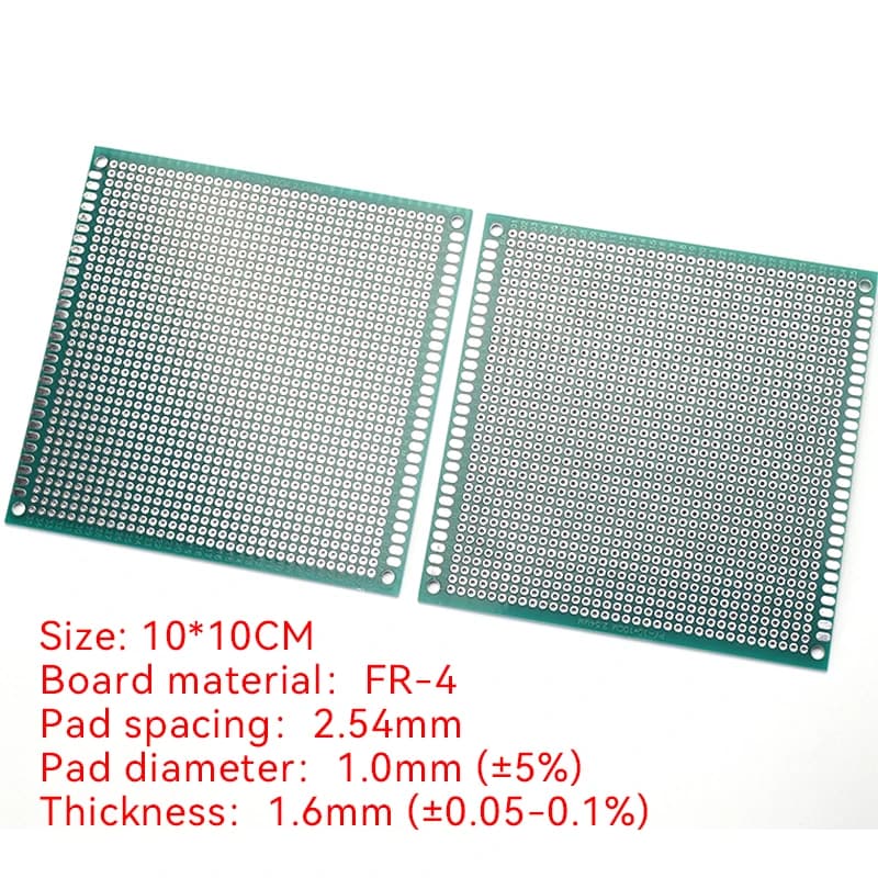 2pcs 2.54mm Pitch Double-Sided Universal PCB 10x10cm Size for Electronic Component Market