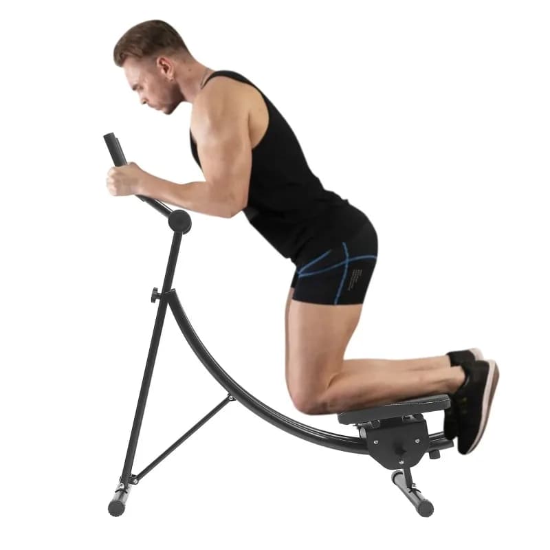 , 330lbs Capacity, Silent RollersAdjustable Ab Machine, 3-Level Settings, Carbon Steel Frame