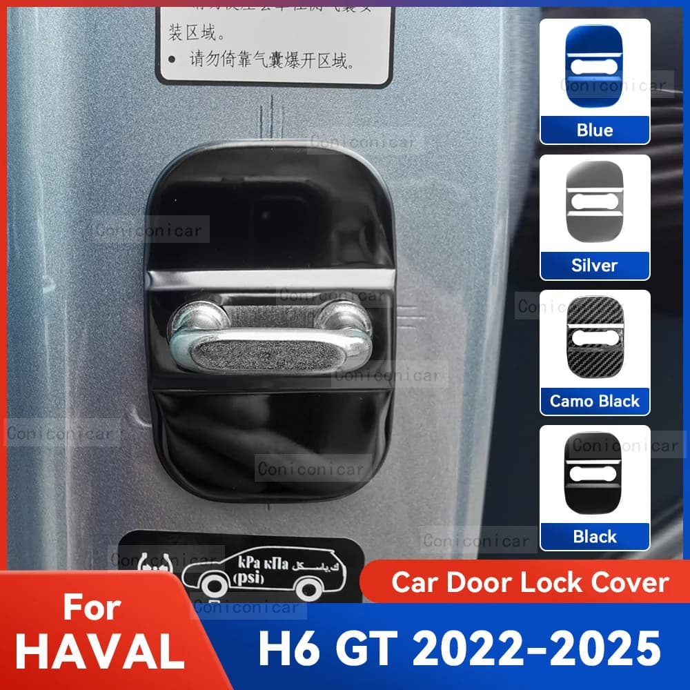 Auto Car Door Lock Protect Cover Emblems Case Stainless Steel Decoration For HAVAL H6 GT 2022-2025 Protection Accessories
