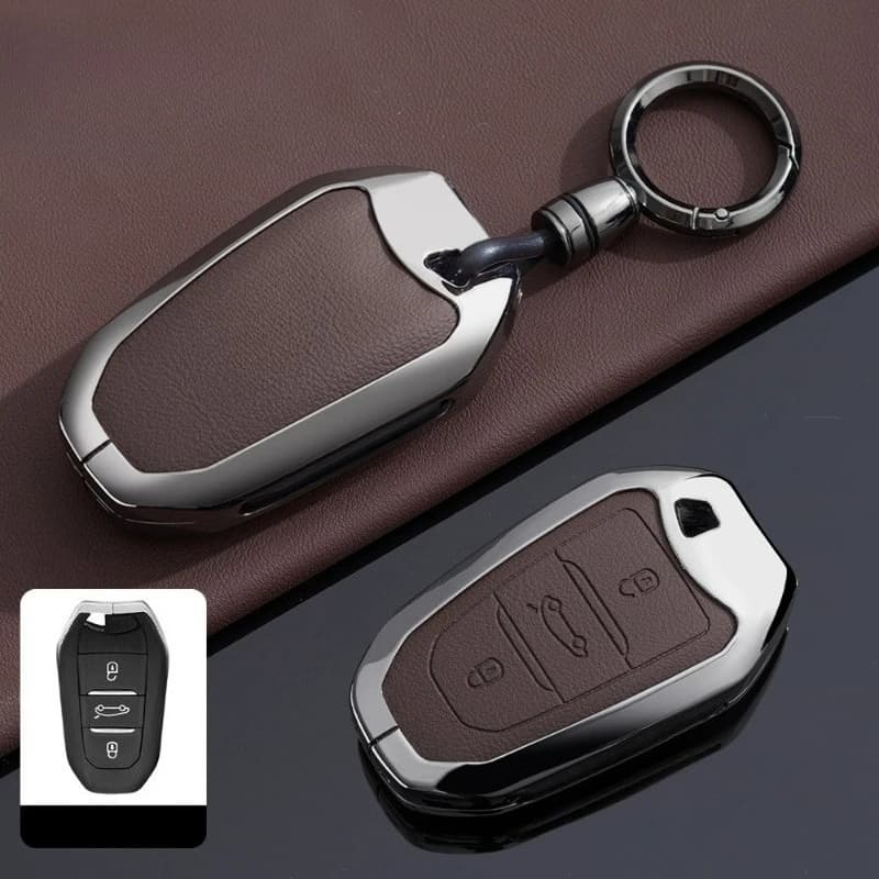 Premium Zinc Alloy Key Cover Case for Peugeot 408/408X/508L/4008/5008/2008 - Protective Key Fob Shell Keychain