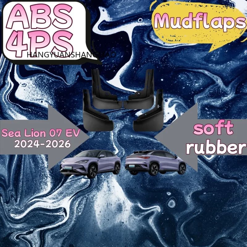 Car Wheel Fender For BYD Sea Lion 07 EV 2024~2026 Sealion 7 Mud Flaps Guards Anti-splash Front Rear Mudguard MudFlap Accessorie
