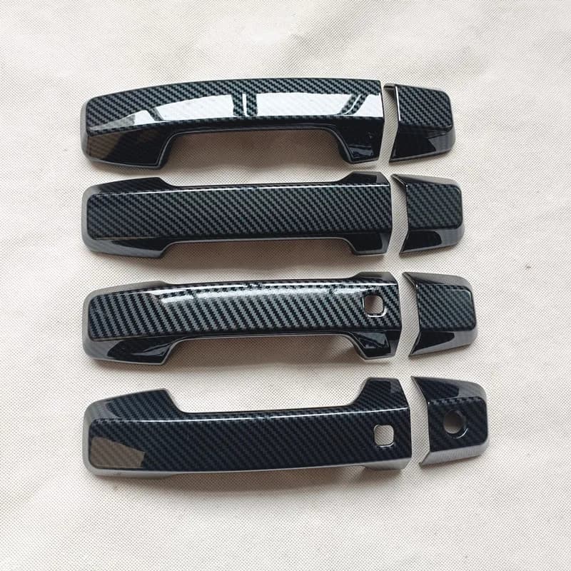 For Mitsubishi Triton L200 LC MV 6th 2023 2024 2025 2026 Accessories Door Handle Cover Trim Plastic Imitation Carbon Fiber