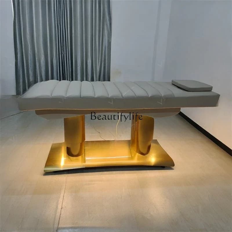02*New high-end double-column electric beauty massage massage bed lifting treatment bed