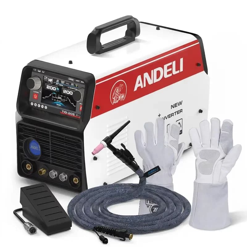ANDELI AC DC LCD 110V/220V 200AMP Remote TIG Aluminum Welding Machine with Footpadel