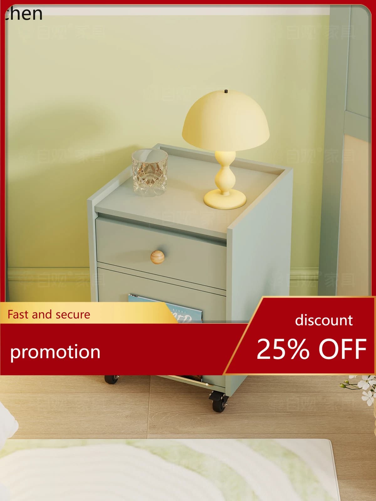 ZML Side Cabinet Living Room Snack Table Bedroom Bedside Cabinet Home Storage Side Table Simple Two-Drawer Storage Cabinet