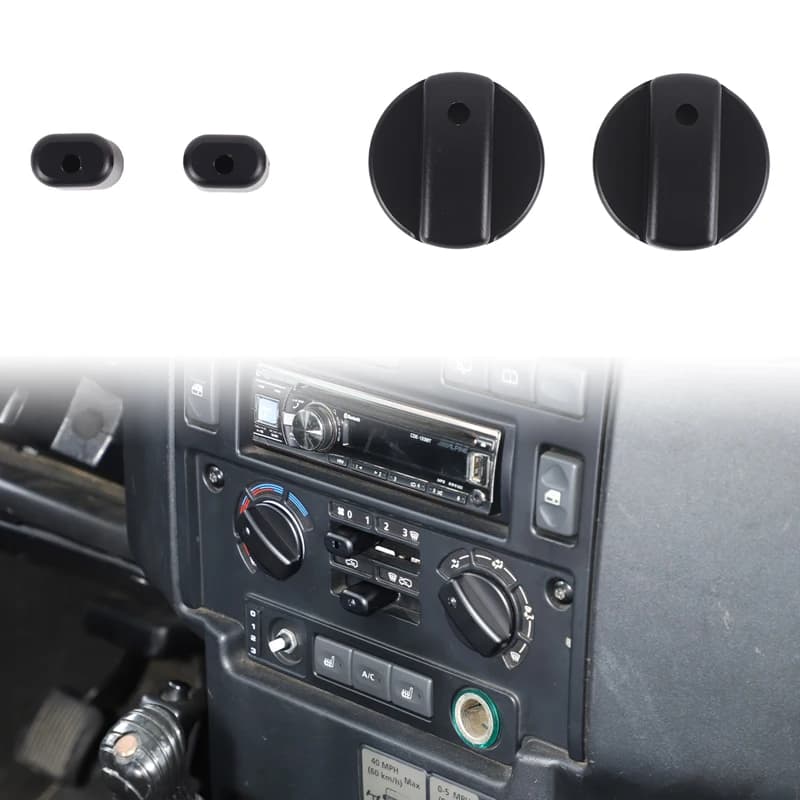 Aluminum Alloy Black For Land Rover Defender 90 110 130 2004-2018 Car Air Conditioner Volume Adjustment Knob Cover Accessories