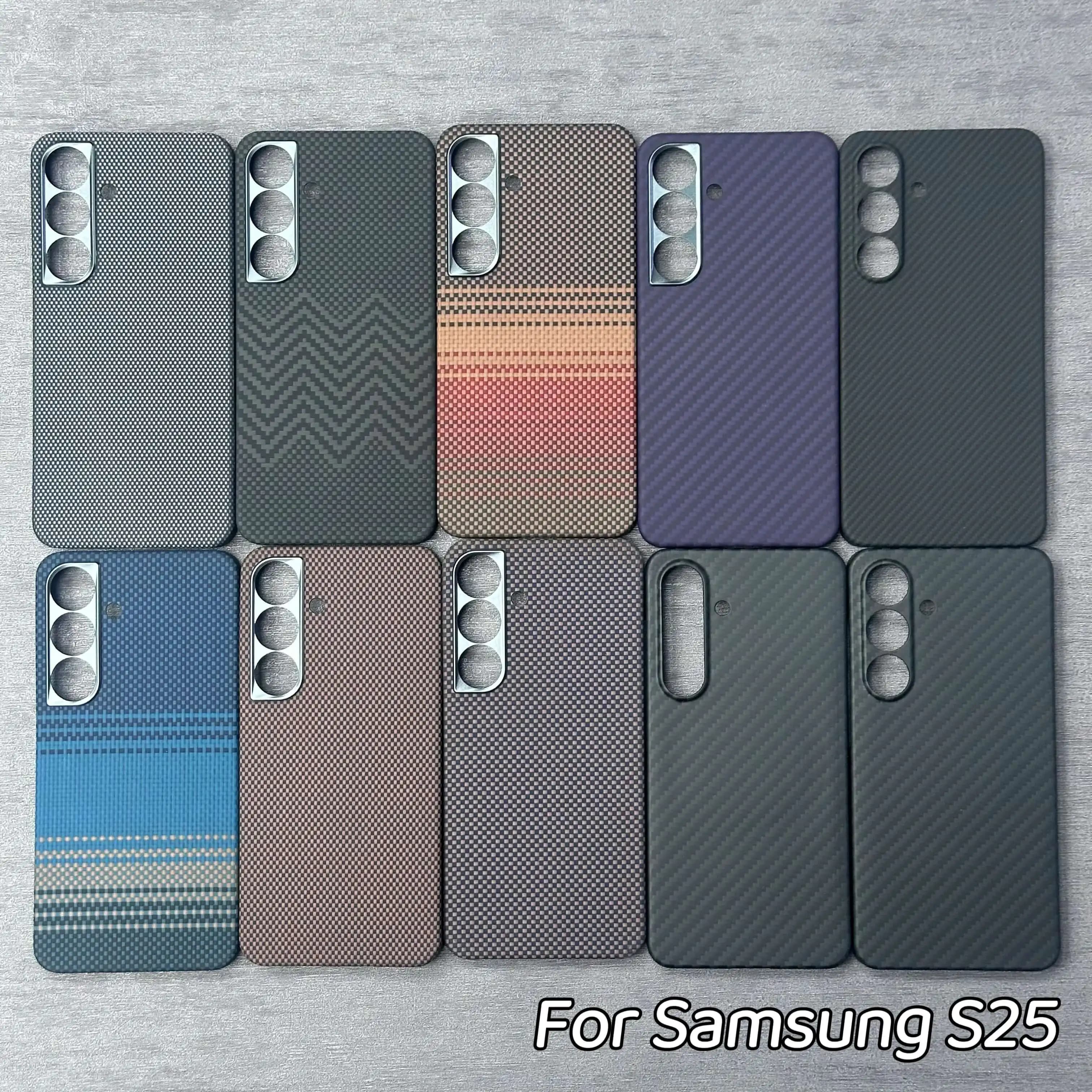 For Samsung Galaxy S25 Magnetic Aramid Fiber Case, Ultra Thin Kevlar Magsafe Cover, Shockproof Lightweight Shell
