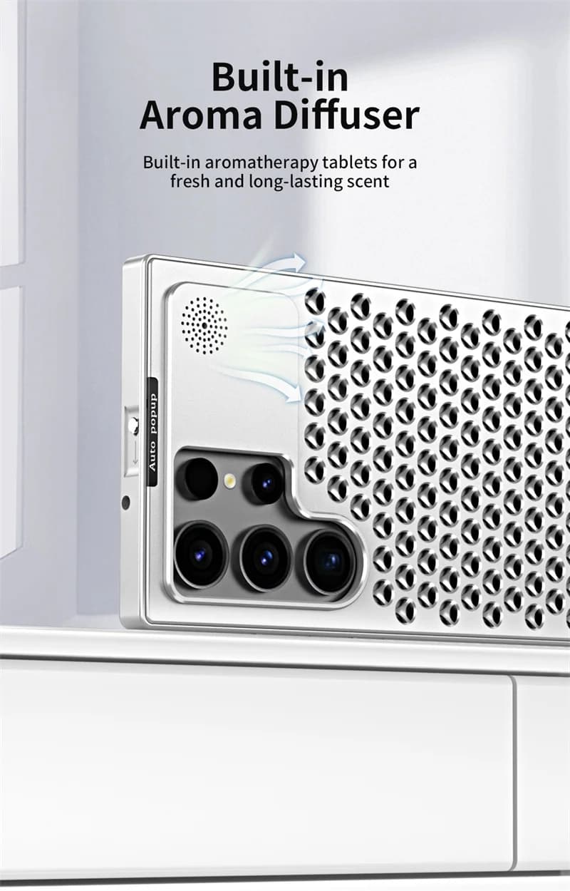 Luxury Aluminum Alloy Detachable Aromatherapy Phone Case For Samsung Galaxy S22 S23 S24 S25 Ultra Plus Heat Dissipation Case