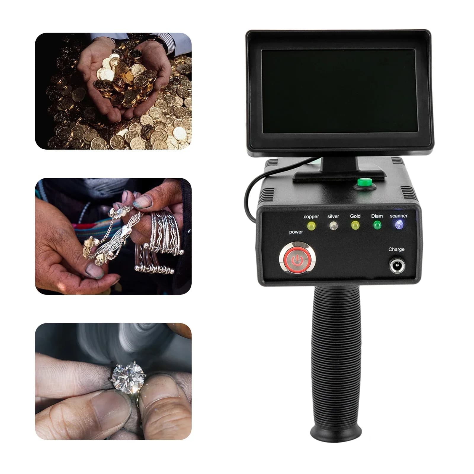 High-Precision Metal Detector with 3937ft Detection Range, Detects Gold, Silver, Copper, Diamonds, LED Display, Remote