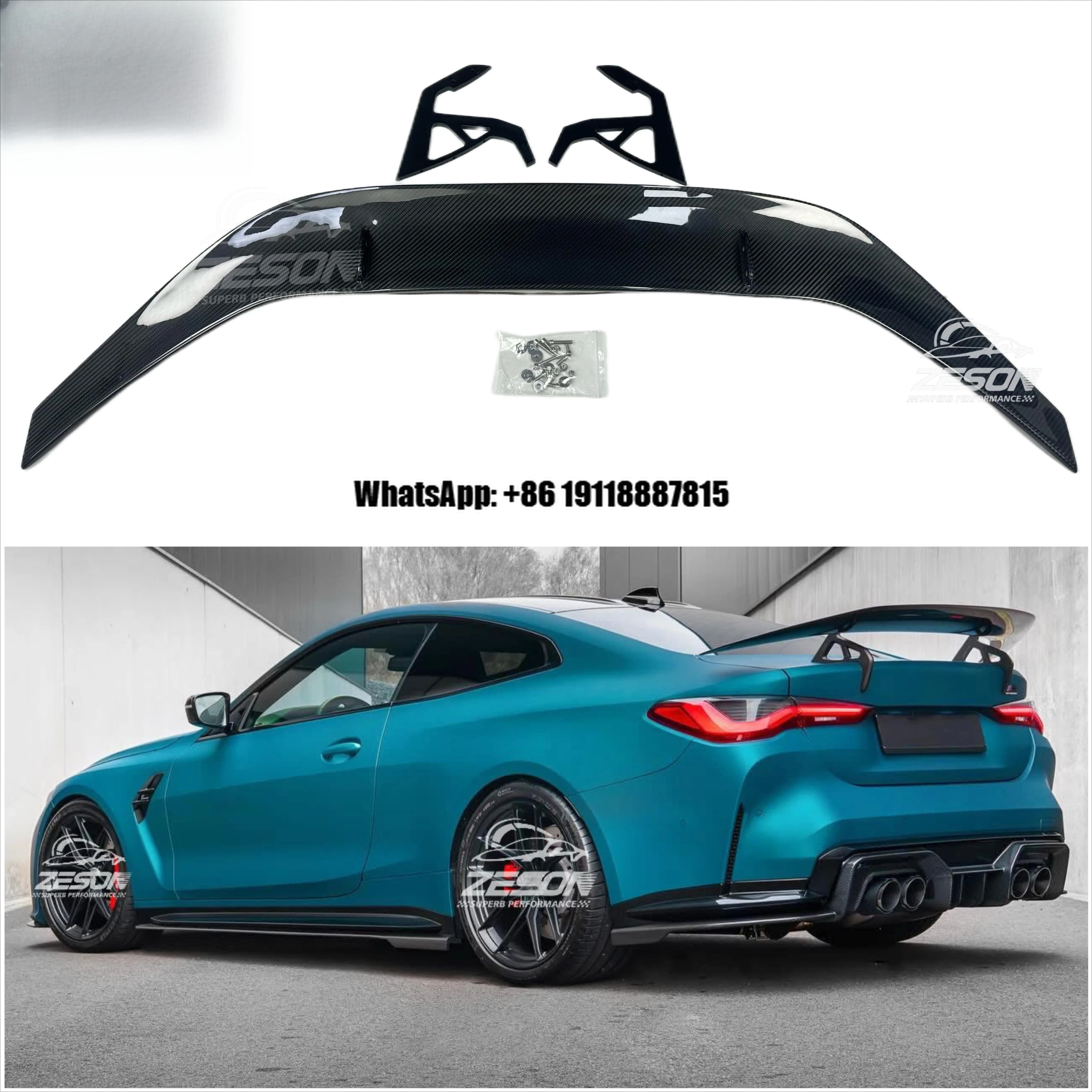 Perfect Quality AD Style Real Carbon Fiber Rear Trunk Wing for BMW G80 M3 G82 M4 Ducktail Deck Spoiler Deck Rear Bumper Wing