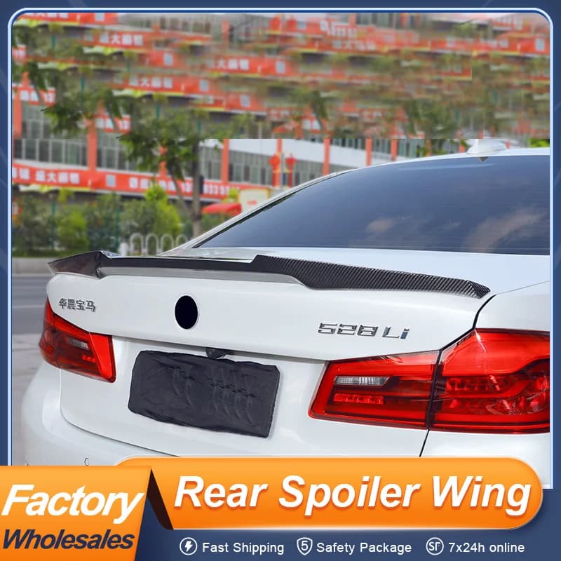 For BMW 3 4 5 Series F30 G20 G30 F36 F44 M3 M4 M5 PSM Carbon Fiber Material Rear Trunk Lid Car Spoiler Ducktail Wing Accessories