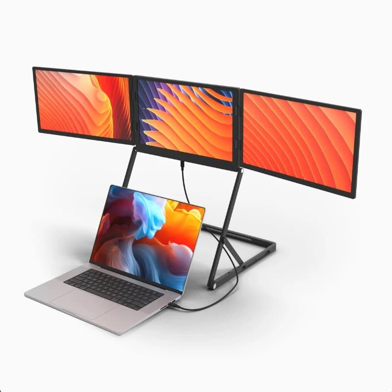 Three-screen portable monitor, first-line three-screen notebook computer external monitor, portable sub-screen stock trading