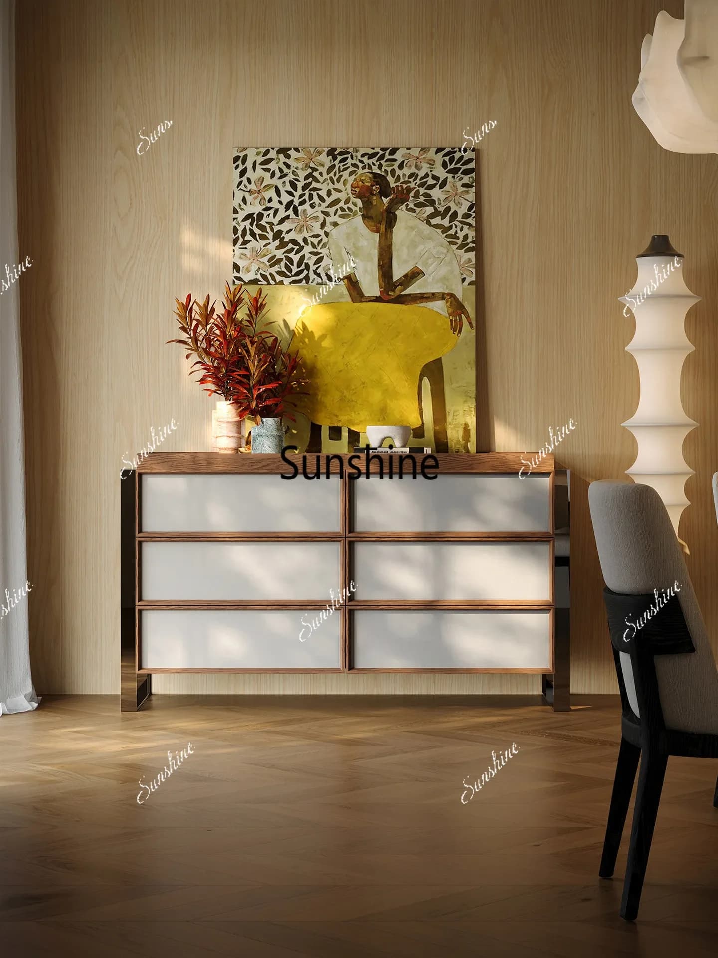Wabi Sandy Wind Living Room Light Luxury Storage CabinetT*