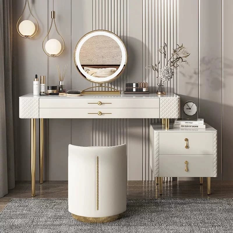 Upholstered Clearance Dressing Tables Gold Hidden Compact Vintage Vanity Desks Cabinet Corner Schminktisch Furniture Home