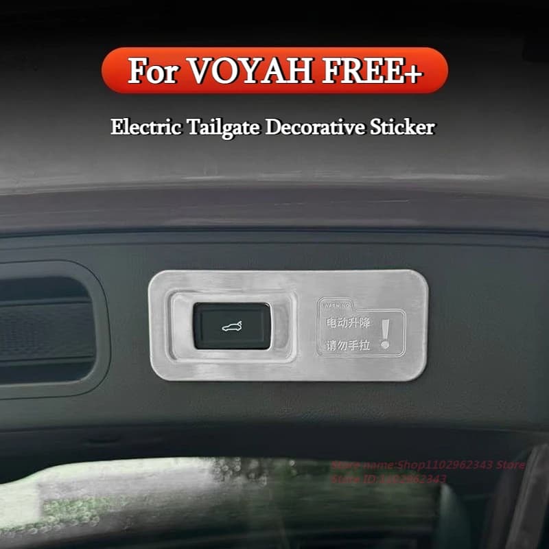 For VOYAH FREE+ Electric Tailgate Decorative Sticker Tail Box Switch Warning Button Sticker Car Interior Modified Accessories