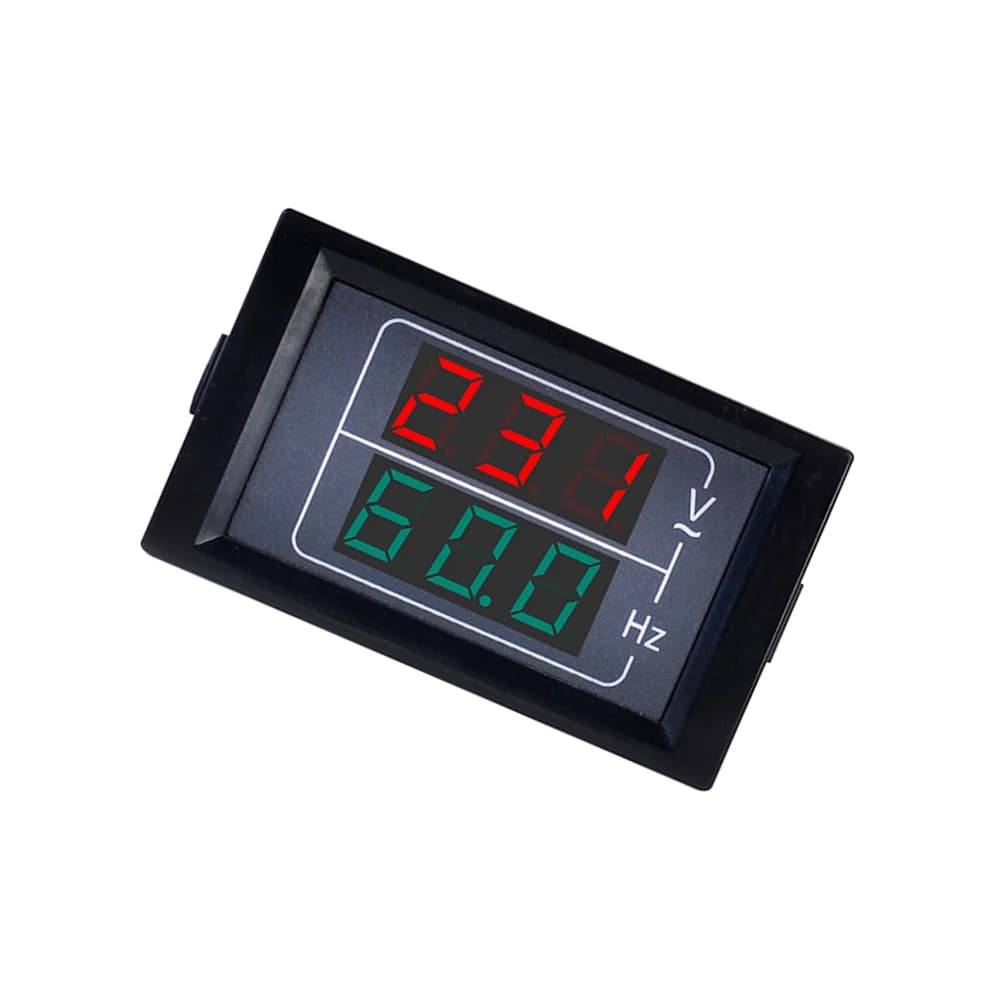 AC Voltmeter Frequency Meter 2 in 1 Voltage Frequency Meter Dual Digital Display LED AC50-500V 10.0-99.9HZ Measuring Range Meter