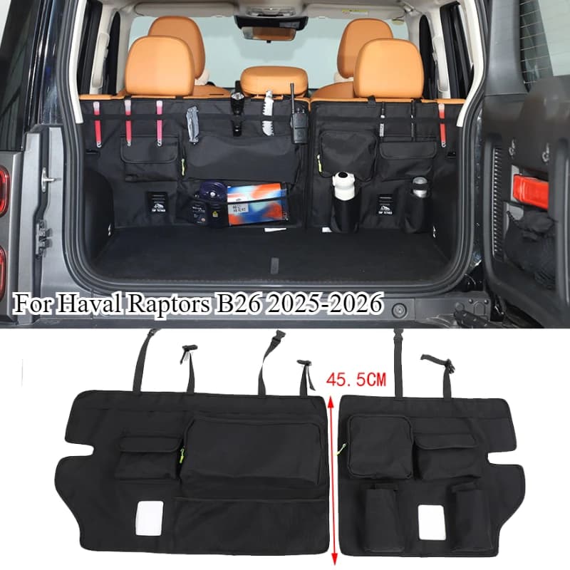 For Haval Raptors B26 2025-26 Waterproof cloth Back Car Trunk Hanging Storage Bag Seat Large Capacity Organizer Car Accessories