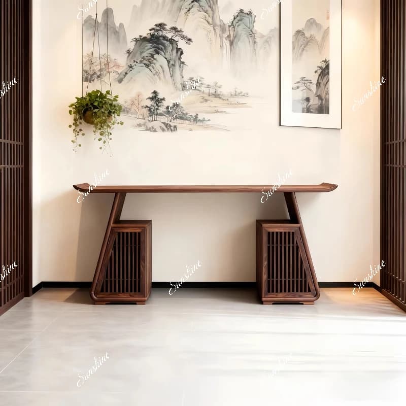 Solid wood simple entrance cabinet New Chinese entrance table
