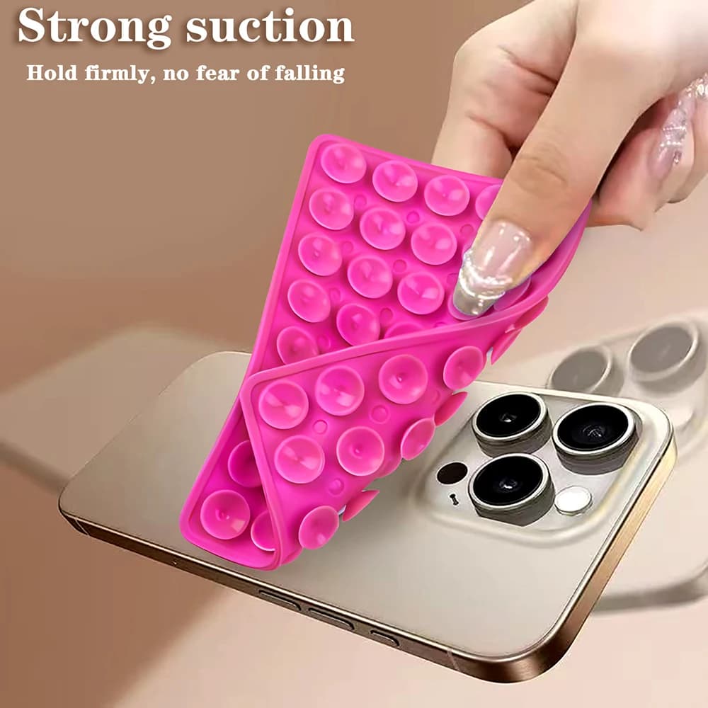 Double Side Silicone Suction Cup Phone Holder Strong Grip Square Anti-Slip Holder Silicone Double-Sided With 40 Suction Cups