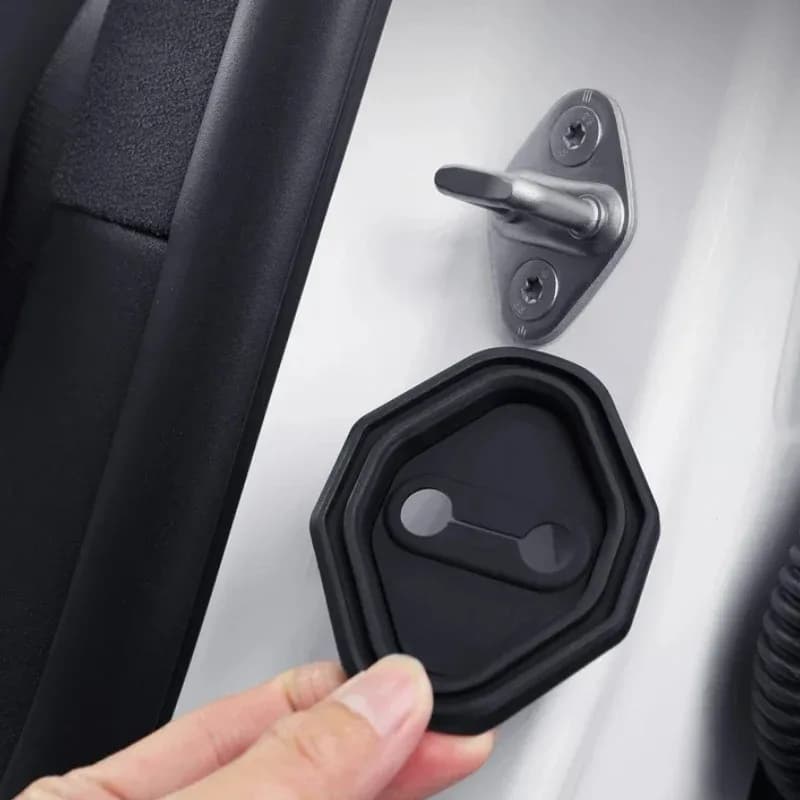 For Mercedes Benz A B C E S M Class GLK GLA CLA EQC CSK AMG Silicone Black Car Door Lock Cover Trim Interior Car Accessories