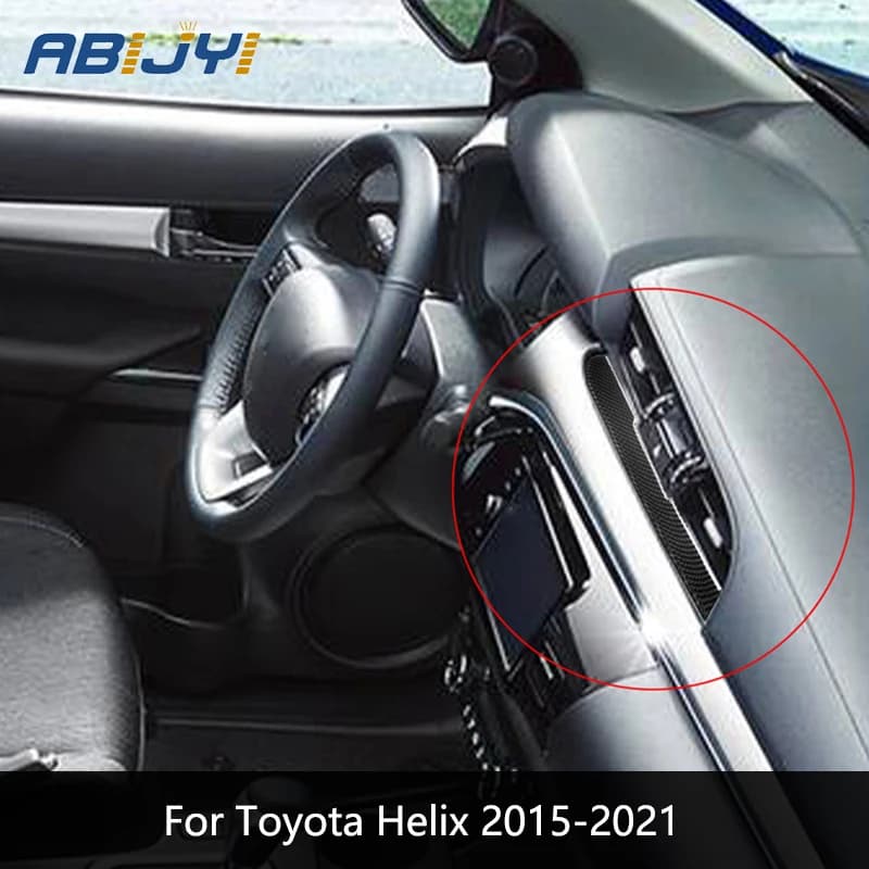 Center Air Vent Carbon Fiber Interior Stickers For Toyota Hilux 2015 2016 2017 2018 2019 2020 2021 Car   Interior Accessories