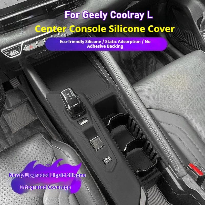 For Geely Coolray L 2022-2025 Wireless Charging Integrated Silicone Protective Pad for Central Control Water Cup Car Accessories