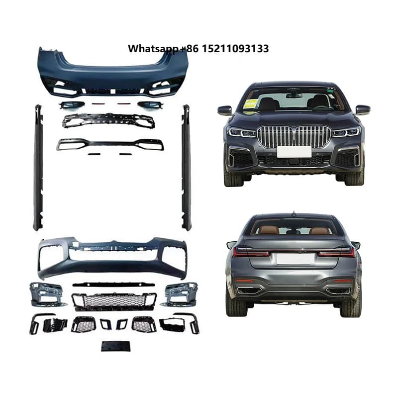 2019-2022 Car Modification Upgrade M-Tech Body Kit Front Rear Bumper Lip Side Skirt Grille Suitable for 7 Series G12