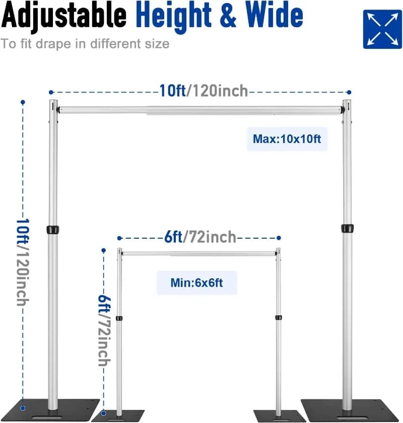 Hot Sale Pipe and Overhanging Background Stand Curtain Rack for Decorating Wedding Event Supplies Party