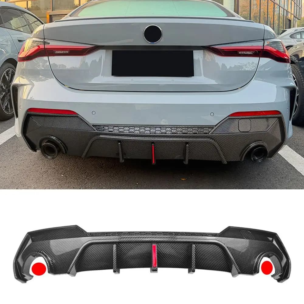 For BMW 4 Series G22 G23 Coupe M Sport 2020-2025 Rear Bumper Diffuser Lip with Light Refit Splitter Plate Body Kits Accessory