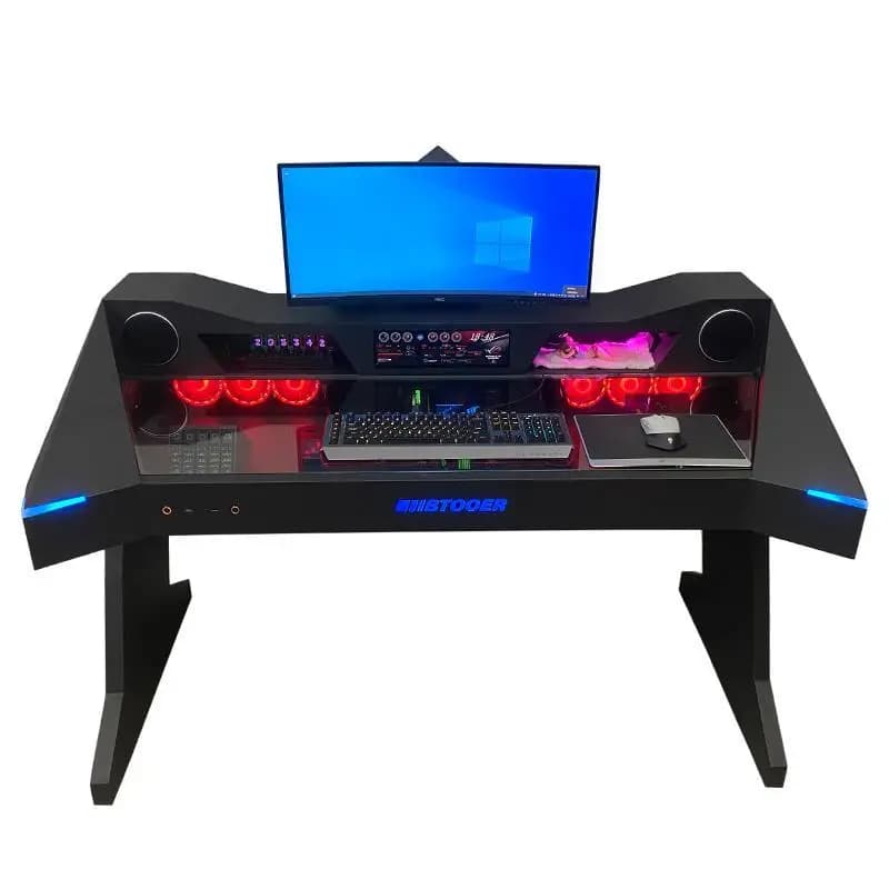 Computer chassis integrated table fully transparent water-cooled special-shaped large chassis high-end cool science fiction