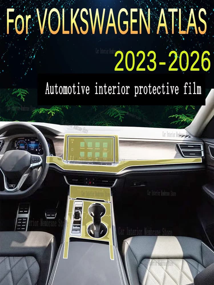 For VOLKSWAGEN ATLAS (2026) Car Interior Center Console Transparent TPU Protective Film Anti-scratch Repair Film