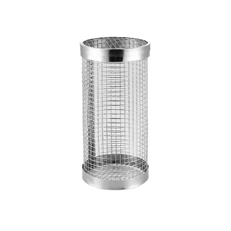 Round  Barrel Outdoor BBQ Smoked Cage Portable  Stove Rotating Rolling Stainless