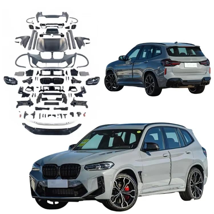 STLF Body Kit for BMWs X3 11-18 F25 Upgrade to 2022+ X3M Sports LED Headlight Taillight Aluminum Hood Bumper Easy Installation