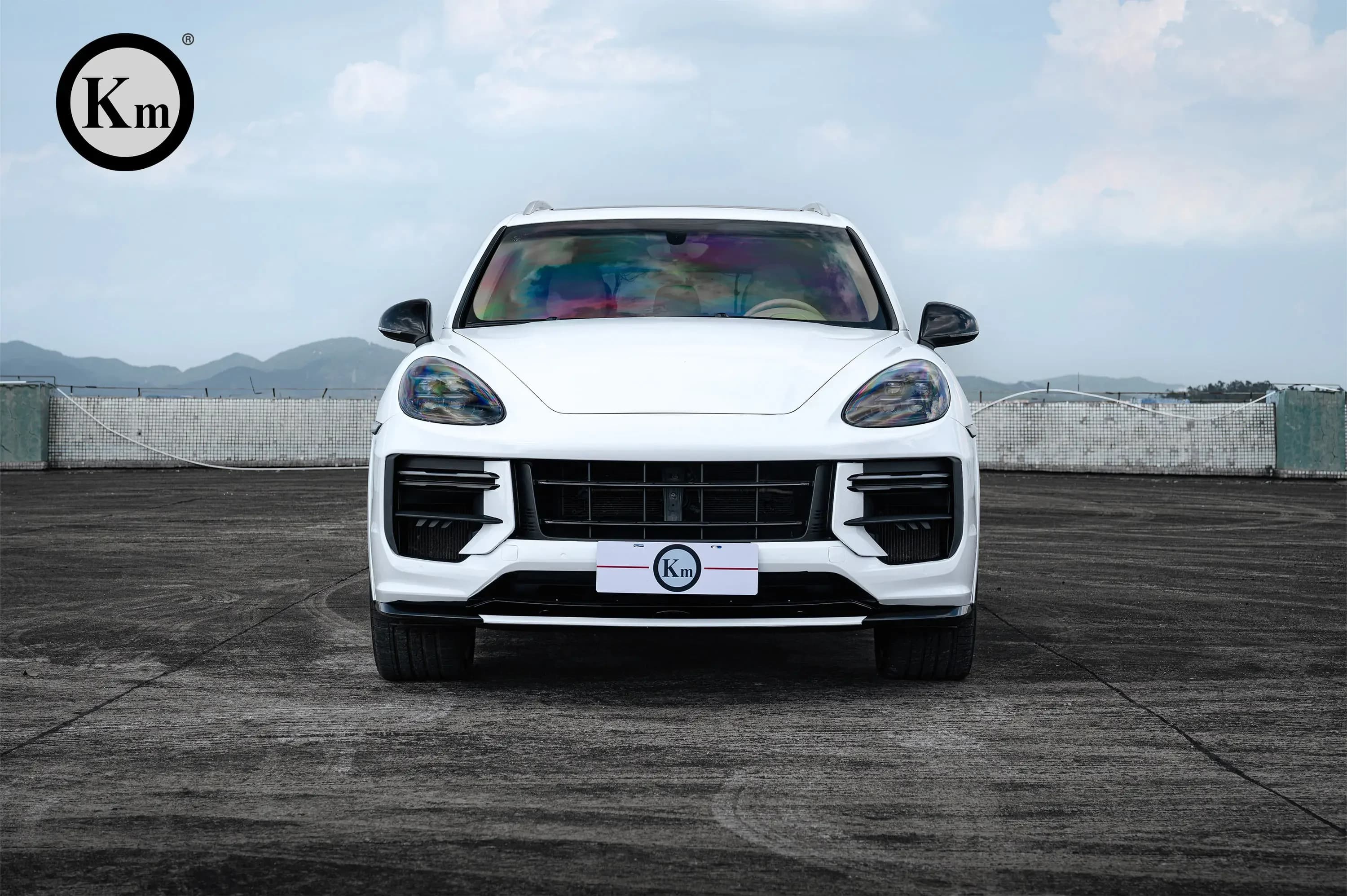 New km High Quality Car Body Kit 2011-2013 Cayenne 958 Front Bumper Upgrade 2024 Turbo GT-Style Bolt-On Unpainted Black Includes