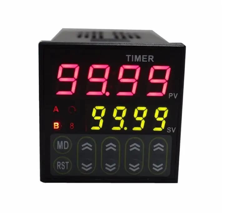 E2RH PID Timer  0.01s-99h99m Digital Twin Timer Switch Relay Time Controller Black AC100 - 240V Electrical Timer