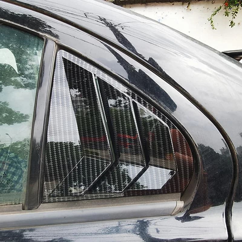 For Mitsubishi Lancer EX X Evo 2008-2018 Car Rear Quarter Window Side Vent Louver Shutter Carbon Fiber Trim Cover