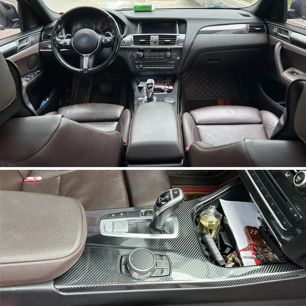 Carbon Fiber For BMW X3/F25 X4/F26 2011-2017 Car Film Interior Sticker Center Console Gear Dashboard Air Door Handle Lift Panel