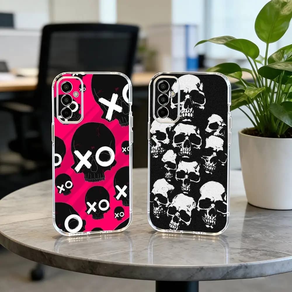 skull  Phone Case For SamsungA10,12,20,21S,30,31,40,50,51,52,70,71 Transparent Cover