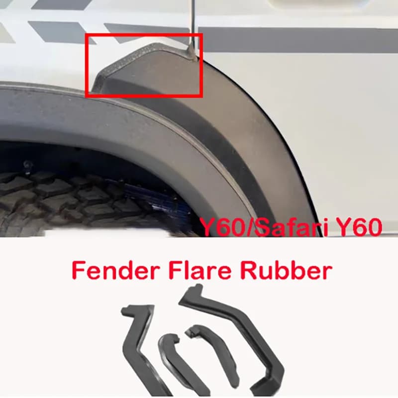 Suitable for Nissan Patrol Y60 Fender Flare Rubber Sealing Strip Accessories Safari Y60 Mudguard Rubber Strips