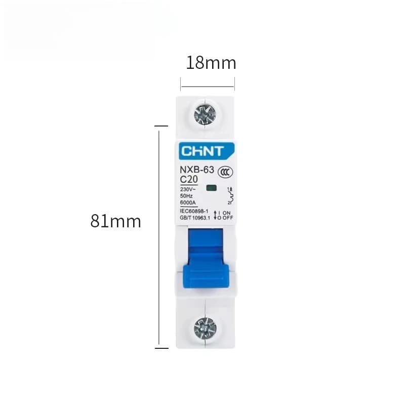 5PCS Wholesale MCB Circuit Breakers 1P 2P 3 P 4P  NXB-63 1P C20A MCB 20A