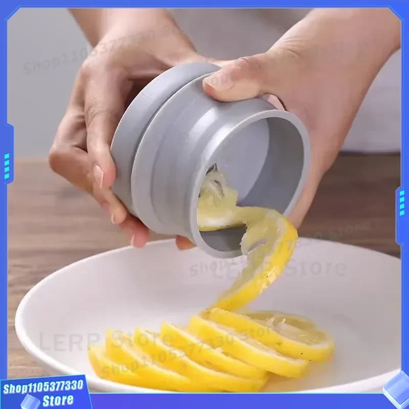 Multifunctional Lemon Spiral Slicer Kitchen Tool for Fruit Vegetable Cucumber Roll Maker Household Drink Garnish Cutter