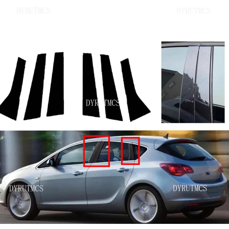 Glossy Black  Car Door Window Decal Pillar Posts Sticker Fit For Opel Vauxhall Holden Astra J P10 5-door Hatchback 2010-2015