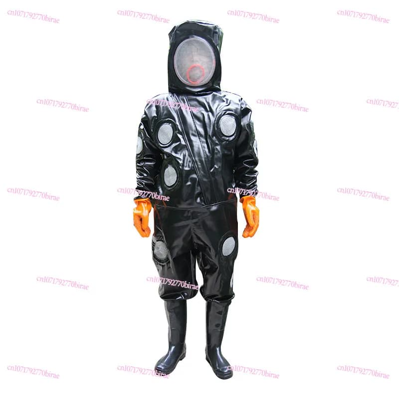 A Full Set of Breathable Anti-bee One-piece for Wasp Clothes Thickened Heat Dissipation Beekeeping Clothes  Fans Can Be Added.