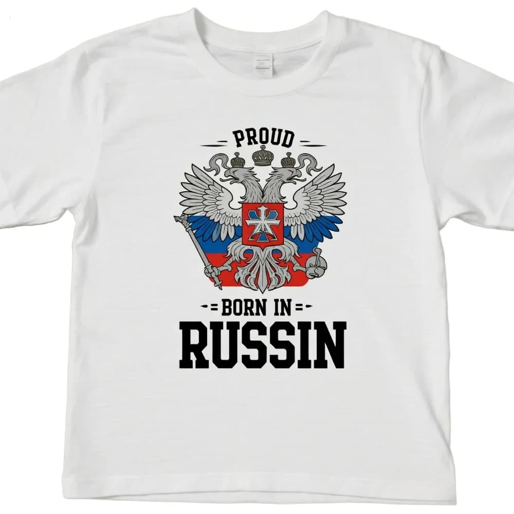 Proud Slavic Russian, Born In Russia. Russian Flag Eagle Cross T-Shirt Summer Cotton Short Sleeve O-Neck Men's T Shirt New S-3XL