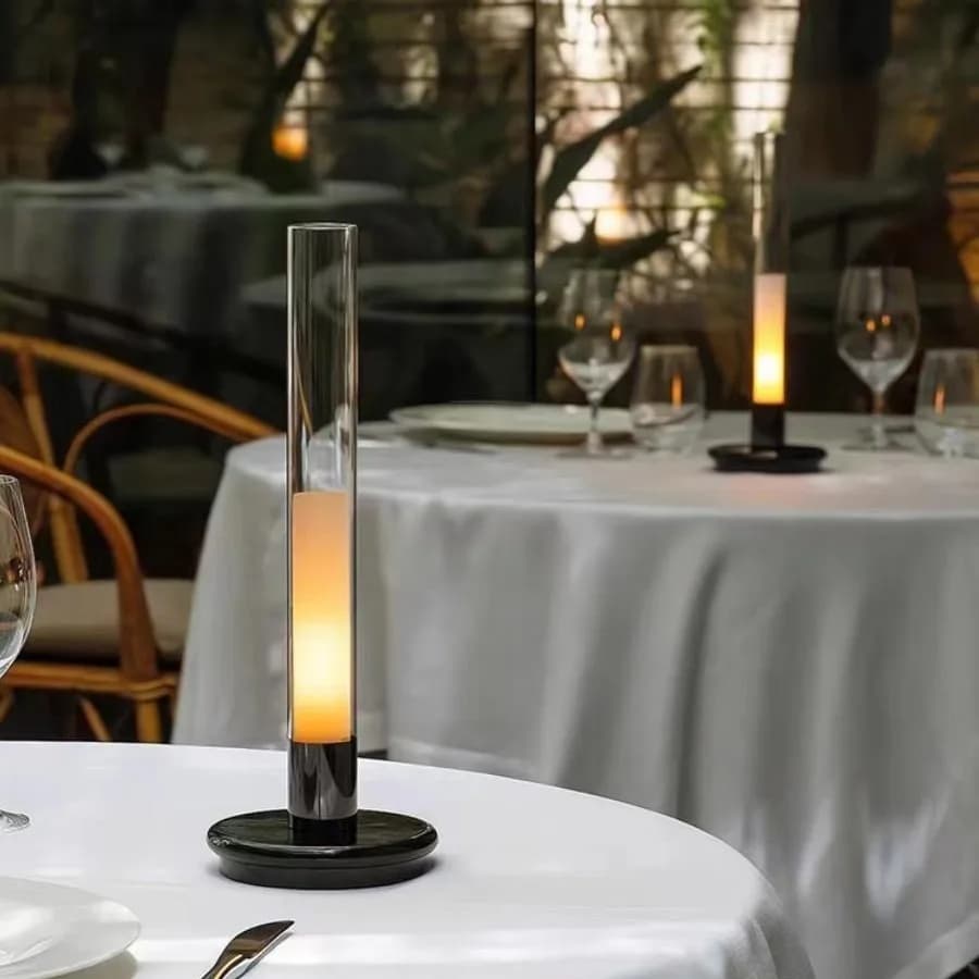 USB-Creative candlelight desk lamp retro clear bar restaurant desk hotel and homestay decoration desktop atmosphere night light