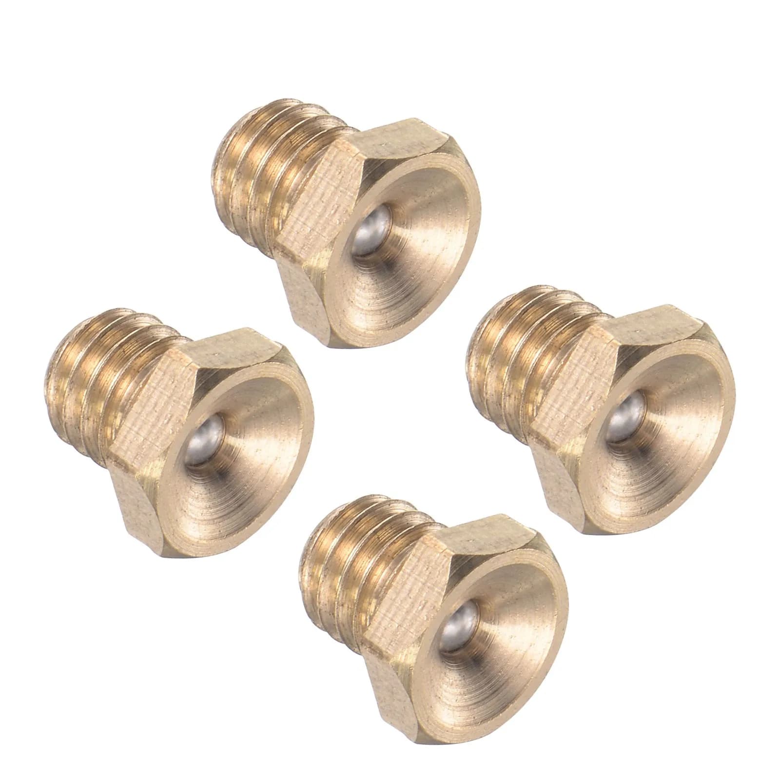 4pcs Push Button Grease Oil Cup M6x1 Male Thread Hex Ball Nipple