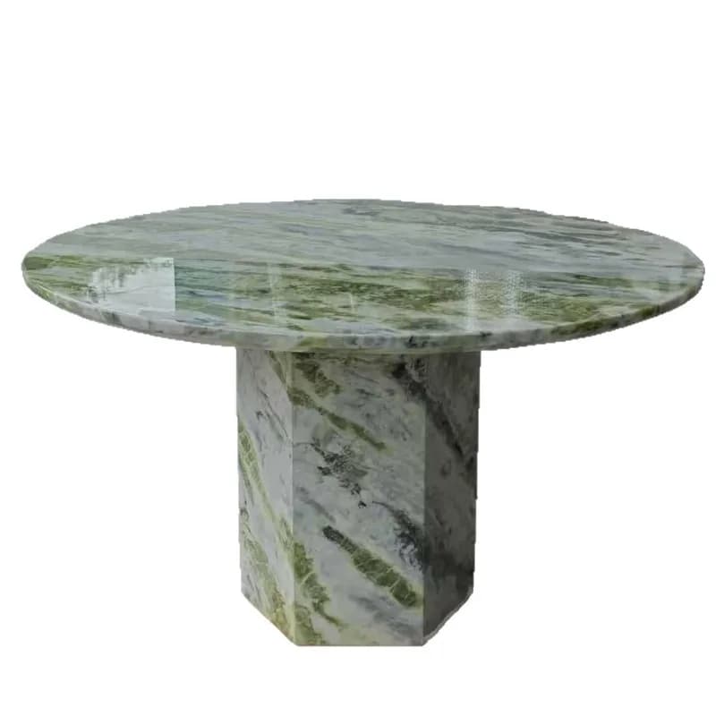 Green natural marble table Villa restaurant Small apartment Minimalist style dining table